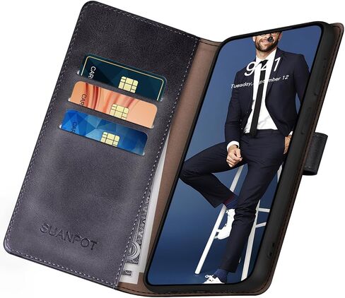 SUANPOT متوافق مع Samsung Galaxy S25 Wallet Case مع RFID حظر حامل بطاقة الائتمان ، Flip Book Pu Leather Protective Women Men for Samsung S25 Case Brown in Kuwait
