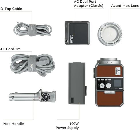 Avant Max LED Photography Lighting Creator Kit with LCD Control, Barndoor, Ergonomic Handle, 6 Color Filters, CRI/TLCI 96+, 2700-6500K, AC/DC Power, Professional Studio Light, Black in Saudi Arabia