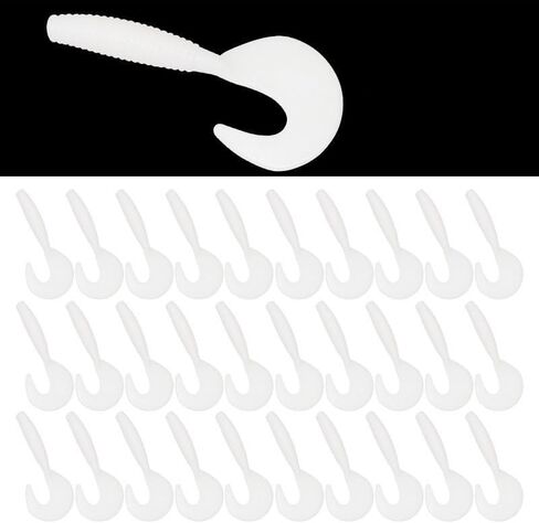 Curly-Tail SwimBait Fishing Lures, 4cm Paddle Tail Swimbaits Fishing Soft Bait Fishing Worms Lures for Saltwater/Freshwater, 30Pcs in Saudi Arabia