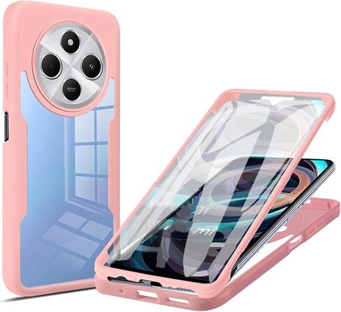 Ysnzaq Clear Case for Xiaomi Redmi 14C 4G, [Built-in Screen Protector] 360 Full-Body Shockproof Hard PC + Soft TPU Protective Case for Xiaomi Redmi 14C 4G QB Black in Saudi Arabia