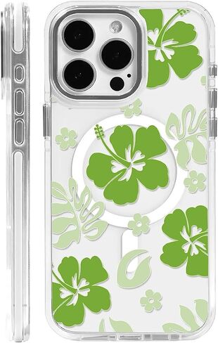 DAIZAG Magnetic Designed for iPhone 16 Pro Max Clear Case [Compatible with MagSafe],Rose Flowers Cases Magnetic Shockproof Protective Cell Phone Cover for iPhone 16 Pro Max(White) in Saudi Arabia