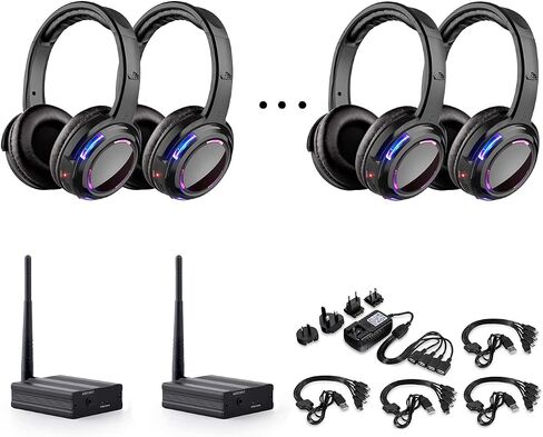 Professional Silent Disco LED Wireless Headphones and RF LED Silent Disco Earphones for iPod MP3 DJ Music Pary Club (2 led Headphone + 1 Transmitter) in Saudi Arabia