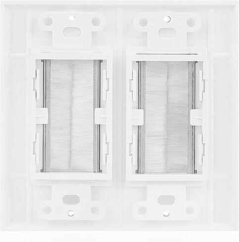 TNP Brush Wall Plate - Single Gang Black Brush Plate Cable Pass Through Wall Plate for Wires Cable Home Theater Setups - Decorative Pass Through Outlets for HDTV Wall Plate TV Socket in Saudi Arabia