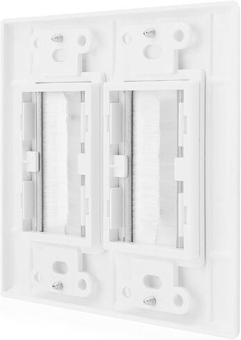 TNP Brush Wall Plate - Single Gang Black Brush Plate Cable Pass Through Wall Plate for Wires Cable Home Theater Setups - Decorative Pass Through Outlets for HDTV Wall Plate TV Socket in Saudi Arabia