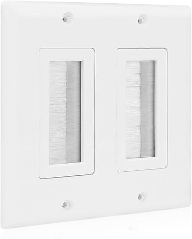 TNP Brush Wall Plate - Single Gang Black Brush Plate Cable Pass Through Wall Plate for Wires Cable Home Theater Setups - Decorative Pass Through Outlets for HDTV Wall Plate TV Socket in Saudi Arabia