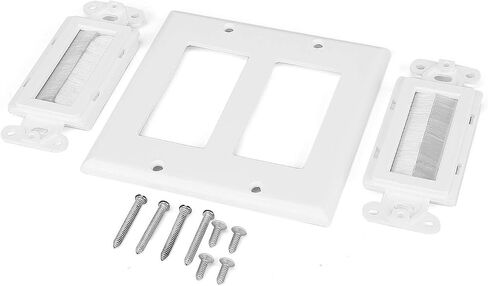 TNP Brush Wall Plate - Single Gang Black Brush Plate Cable Pass Through Wall Plate for Wires Cable Home Theater Setups - Decorative Pass Through Outlets for HDTV Wall Plate TV Socket in Saudi Arabia