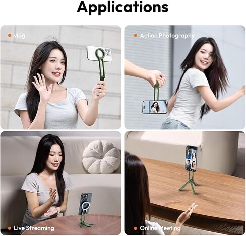 ULANZI MA30 Magnetic Phone Tripod Stand for iPhone - Aluminium Maglock Smartphone Mini Tripod Pocket Cell Phone Stand Dual-Sided Magnet Quick Mount Compatible with iPhone 16 15 14 13 12 Magsafe in Saudi Arabia