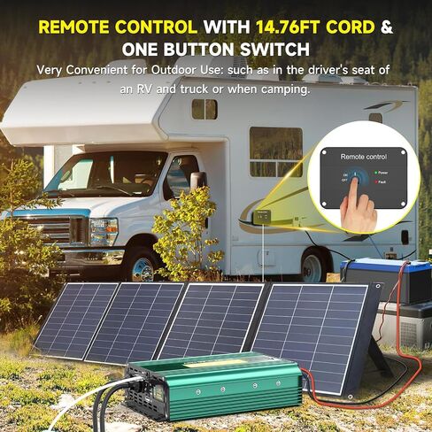 3000 Watt Inverter 12V to 110V/120V, Truck Power Inverter Converter AC to DC, 6000W Peak Power Modified Sine Wave Inverter with Remote LED Didplay 3.4A USB Port 2AC Power Outlets for Vehicles Car RV in Saudi Arabia