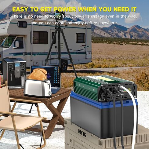 3000 Watt Inverter 12V to 110V/120V, Truck Power Inverter Converter AC to DC, 6000W Peak Power Modified Sine Wave Inverter with Remote LED Didplay 3.4A USB Port 2AC Power Outlets for Vehicles Car RV in Saudi Arabia