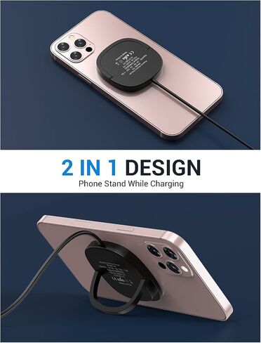 iPhone Magnetic Charger - Super Fast Mag Safe Charging Pad and 20W PD2.0 USB-C Wall Plug Compatible with iPhone 15 14 13 12 Pro Max Series, AirPods Series - Silver in Saudi Arabia