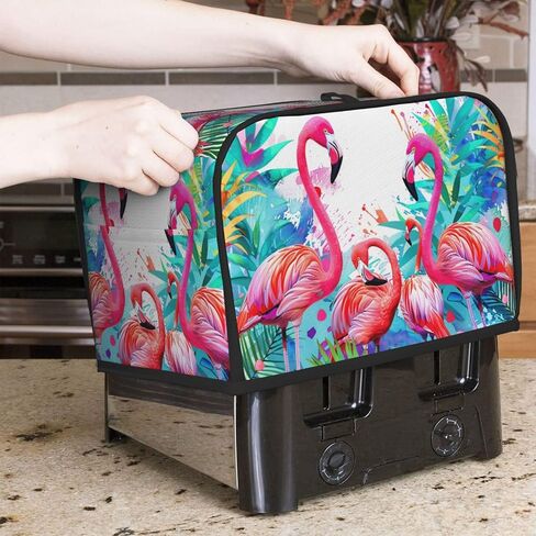 Rooster Toaster Cover 2 Slice Wide Slot Bread Machine Cover Fingerprint Protector Toaster Oven Cover Dustproof Kitchen Small Appliance Covers in Saudi Arabia