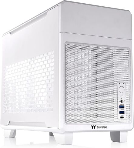Thermaltake Core V1 Snow Edition SPCC Mini ITX Cube Computer Chassis CA-1B8-00S6WN-01, White in Kuwait