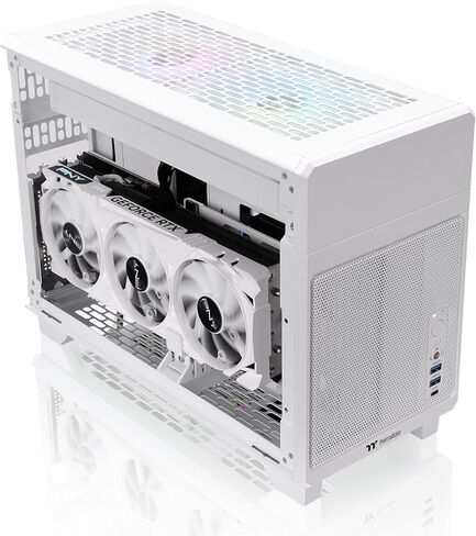 Thermaltake Core V1 Snow Edition SPCC Mini ITX Cube Computer Chassis CA-1B8-00S6WN-01, White in Kuwait
