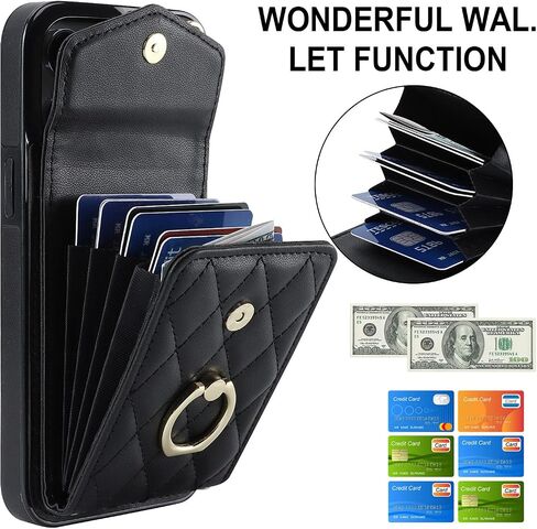 Asuwish Phone Case for iPhone 13 Pro 6.1 inch Wallet Cover with Tempered Glass Screen Protector and Ring RFID Blocking Card Holder Slot Cell iPhone13Pro 5G i i-Phone i13 iPhone13 13Pro Women Rose Gold in Saudi Arabia