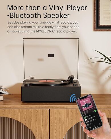 مشغل سجل أوتوماتيكي ، حزام Bluetooth Belt Drive Durntable ، خرطوشة مغناطيسية AT-3600L ، Bluetooth In & Out ، مكبرات صوت استريو Hi-Fi ، Aux في سماعة الرأس ، RCA خارج مع التحكم عن بُعد in Kuwait