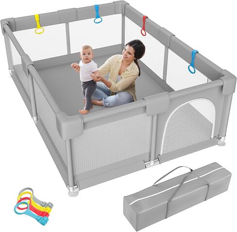 Foldable Baby Playpen - Indoor & Outdoor Playpen for Babies and Toddlers - Pop up Baby Beach Tent with Canopy & Travel Bag, Portable Baby Play Yard in Saudi Arabia