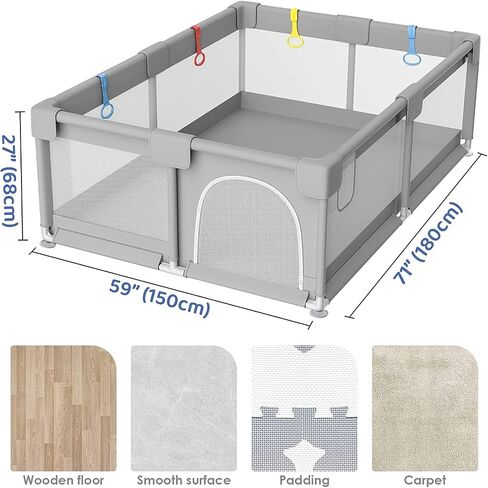 Foldable Baby Playpen - Indoor & Outdoor Playpen for Babies and Toddlers - Pop up Baby Beach Tent with Canopy & Travel Bag, Portable Baby Play Yard in Saudi Arabia