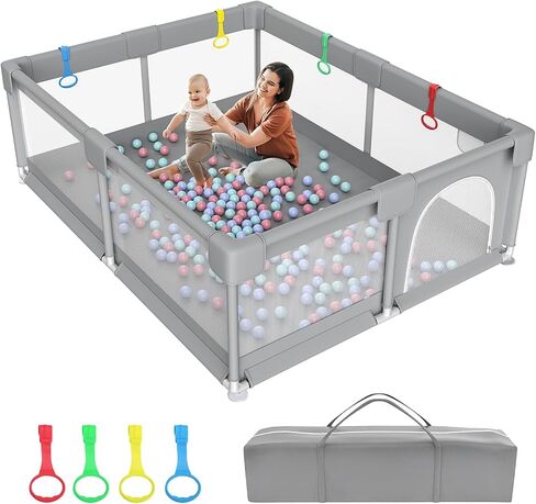 Foldable Baby Playpen - Indoor & Outdoor Playpen for Babies and Toddlers - Pop up Baby Beach Tent with Canopy & Travel Bag, Portable Baby Play Yard in Saudi Arabia
