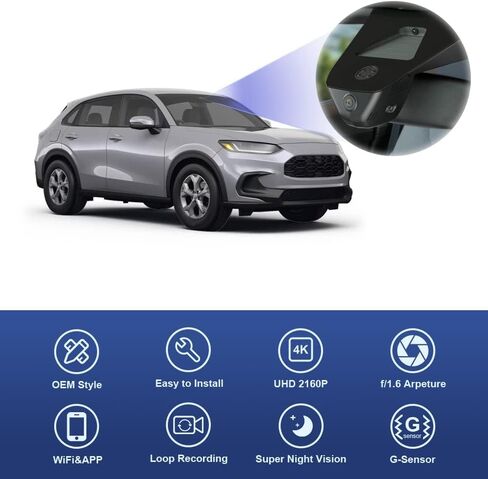 Fitcamx 4K Dash Cam Suitable for Honda HR-V 2023 2024 2025 Sport LX EX-L (Gen3), OEM Factory Look, UHD 2160P Video, Built-in WiFi & APP, Loop Recording, G-Sensor, Easy to Install, 64GB Card in Saudi Arabia