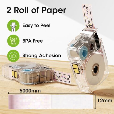 Phomemo A30 P15 Label Maker Long Tape, Black on White Continuous Tape, Strong Adhesion Sticker Self-Adhesive Standard Label Tape, Indoor/Outdoor Use, 15mm x 500mm (0.55 x 196.85 Inch), 2-Roll in Saudi Arabia