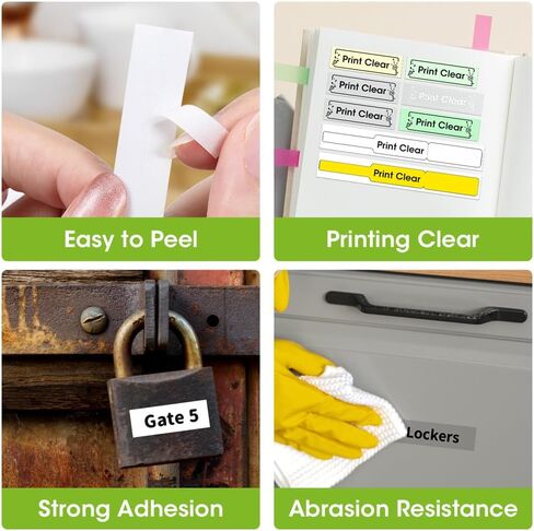 Phomemo A30 P15 Label Maker Long Tape, Black on White Continuous Tape, Strong Adhesion Sticker Self-Adhesive Standard Label Tape, Indoor/Outdoor Use, 15mm x 500mm (0.55 x 196.85 Inch), 2-Roll in Saudi Arabia