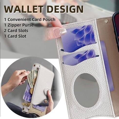 Asuwish Phone Case for Google Pixel 6A 5G 2022 Wallet Cover with Tempered Glass Screen Protector and Mirror PU Leather Flip Cover Credit Card Holder Slot Stand Crossbody Strap Cell Pixel6A A6 Pink in Saudi Arabia