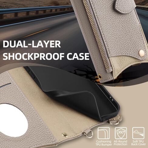 Asuwish Phone Case for Google Pixel 6A 5G 2022 Wallet Cover with Tempered Glass Screen Protector and Mirror PU Leather Flip Cover Credit Card Holder Slot Stand Crossbody Strap Cell Pixel6A A6 Pink in Saudi Arabia
