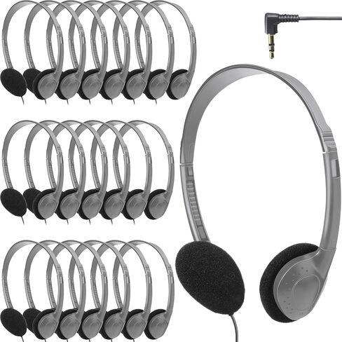 Flutesan 20 Pack Headphones Bulk for Classroom School Students Libraries Wired On Ear Headphones Over The Head Earphones for Class Children Teen Boys Girls Adults (Purple) in Saudi Arabia