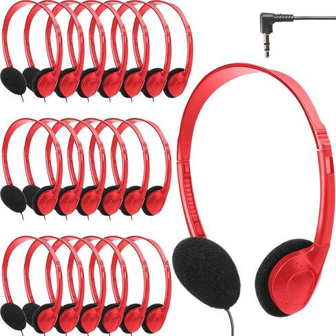 Flutesan 20 Pack Headphones Bulk for Classroom School Students Libraries Wired On Ear Headphones Over The Head Earphones for Class Children Teen Boys Girls Adults (Purple) in Saudi Arabia