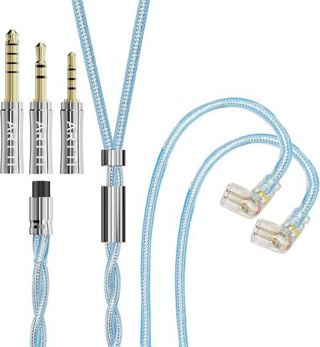 ARTTI Spark Earphone Upgrade Cable 2 Cores 244 Strands Silver-Plated Copper 7N OCC HiFi IEM Cable 2.5/3.5/4.4mm 3in1 Plug 2pin/MMCX/QDC Cable (Silver, 2PIN Straight Plug) in Saudi Arabia
