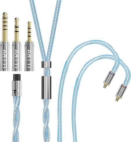 ARTTI Spark Earphone Upgrade Cable 2 Cores 244 Strands Silver-Plated Copper 7N OCC HiFi IEM Cable 2.5/3.5/4.4mm 3in1 Plug 2pin/MMCX/QDC Cable (Silver, 2PIN Straight Plug) in Saudi Arabia