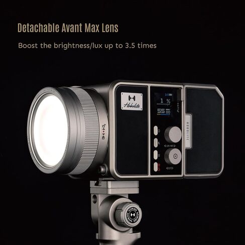 Avant Max LED Photography Lighting Standard Kit with LCD Control, Max Lens, Ergonomic Handle Attachment, CRI/TLCI 96+, 2700-6500K, AC/DC Power, Bi-Color Professional Studio Lighting, Black in Saudi Arabia