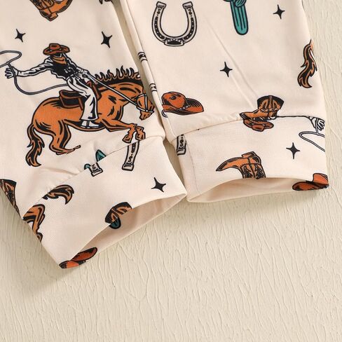 SAYOO This Is My First Rodeo Country Cowboy Funny Infant Baby Boy Bodysuit Long Pants Hat 3Pcs Western Coming Home Outfit in Saudi Arabia