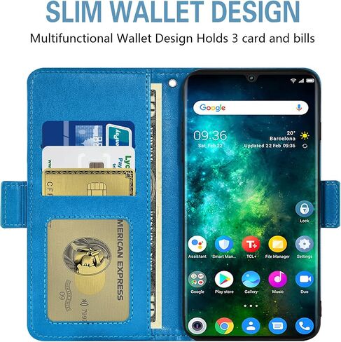Asuwish Compatible with TCL 10 Pro Wallet Case and Tempered Glass Screen Protector Flip Wrist Strap Credit Card Holder Stand Cell Phone Cover for TCL 10 Plus TCL10Pro TLC 10Pro T799B Women Rose Gold in Saudi Arabia