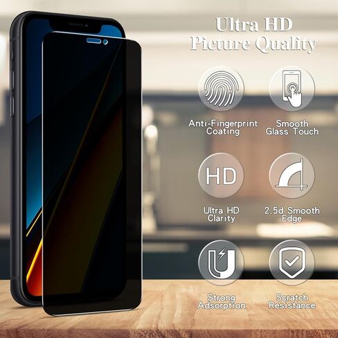 [3-Pack] Pokolan Screen Protector for iPhone 11 Pro, iPhone XS, iPhone X, iphone 10 Tempered Glass, 9H Hardness, Easy to Install, Bubbles Free in Saudi Arabia