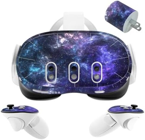 VR Headset Galaxy Helmet Skin and Accessories Stickers Kit Compatible with Quest 3 Skin Vinyl Protective Cover Decal Compatible with Oculus Quest 3 (Green Galaxy) in Saudi Arabia