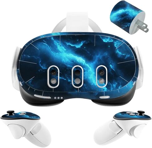 VR Headset Galaxy Helmet Skin and Accessories Stickers Kit Compatible with Quest 3 Skin Vinyl Protective Cover Decal Compatible with Oculus Quest 3 (Green Galaxy) in Saudi Arabia