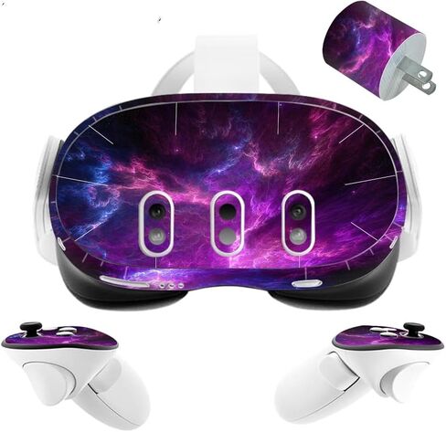 VR Headset Galaxy Helmet Skin and Accessories Stickers Kit Compatible with Quest 3 Skin Vinyl Protective Cover Decal Compatible with Oculus Quest 3 (Green Galaxy) in Saudi Arabia