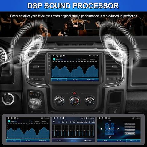 4GB+64GB Car Radio Stereo for Dodge Ram 2013-2019 1500 2500 3500 Built in Carplay/Android Auto 9 inch Head Unit with DSP BT GPS FM WiFi Free Camera Manual AC in Saudi Arabia