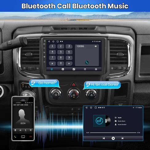 4GB+64GB Car Radio Stereo for Dodge Ram 2013-2019 1500 2500 3500 Built in Carplay/Android Auto 9 inch Head Unit with DSP BT GPS FM WiFi Free Camera Manual AC in Saudi Arabia