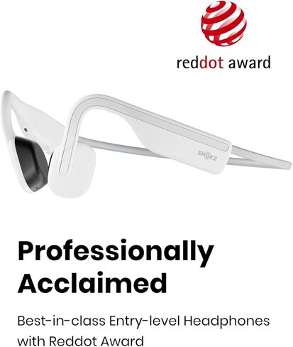 SHOKZ OPENMOVE - سماعات Bluetooth Sport Open Ored - سماعات الأذن اللاسلكية العظمية - عازلة على الجري والتدريبات ، مع حزمة الملصقات (رمادية) (متجددة) in Saudi Arabia