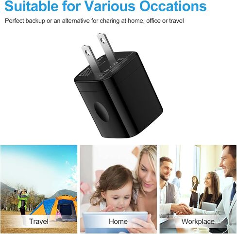 One Port Wall Charger,2 Pack 5V 1A Single Port USB Charging Block Cube Compatible for iPhone 16 15 14 13 12 11 XR XS Max 8/7/6SE/5S,Samsung S25 Ultra S24 S23 S22 S10,Google,LG, HTC, Sony, Motorola in Kuwait