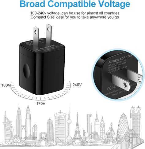 One Port Wall Charger,2 Pack 5V 1A Single Port USB Charging Block Cube Compatible for iPhone 16 15 14 13 12 11 XR XS Max 8/7/6SE/5S,Samsung S25 Ultra S24 S23 S22 S10,Google,LG, HTC, Sony, Motorola in Kuwait