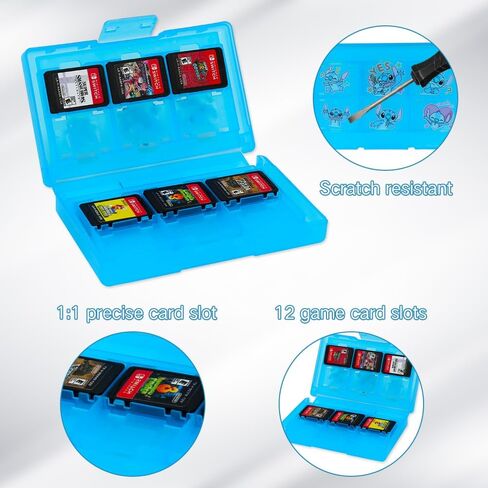 PERFECTSIGHT Switch Carrying Case for Nintendo Switch OLED 7 Inch Console with 10 in 1 Bundle Accessories, Cute Travel Carry Case with Game Card Case Thumb Grip Caps and Switch OLED Protective Case Cover, Blue in Saudi Arabia