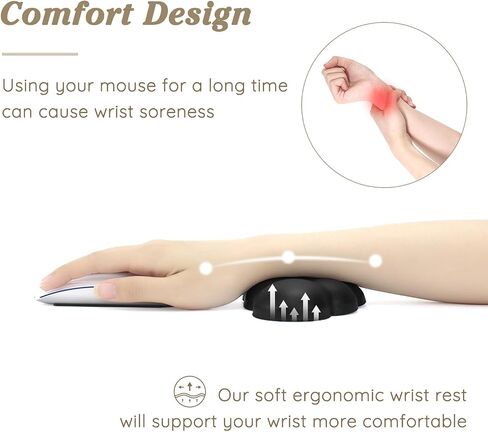 Cloud Wrist Rest Cushion for Mouse Ergonomic Soft PU Leather Memory Foam Wrist Pain Relief Mouse Wrist Support Pad with Anti-Skid Base for Office School Home Laptop & Computer Mouse (White) in Kuwait