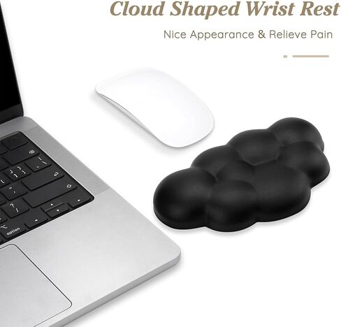 Cloud Wrist Rest Cushion for Mouse Ergonomic Soft PU Leather Memory Foam Wrist Pain Relief Mouse Wrist Support Pad with Anti-Skid Base for Office School Home Laptop & Computer Mouse (White) in Kuwait