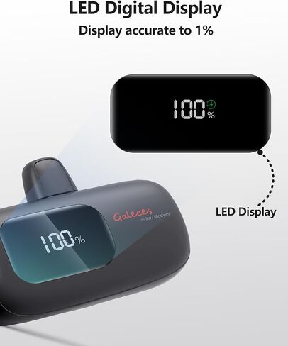 Mini Portable Charger for iPhone 20W 5000mAh USB-C Power Bank for iPhone 15 Charger Fast Charging Compatible with iPhone 16 15 Pro/15 Plus/15 Pro Max/iPad/AirPods Samsung (Black) in Saudi Arabia