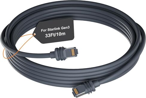 Starlink Cable100FT, Waterproof Starlink Gen 3 V3 Cable for Starlink Standard Generation 3, Starlink Satellite Replacement Ethernet Cable Extension 100FT(31M) Gray by FORGING MOUNT in Saudi Arabia