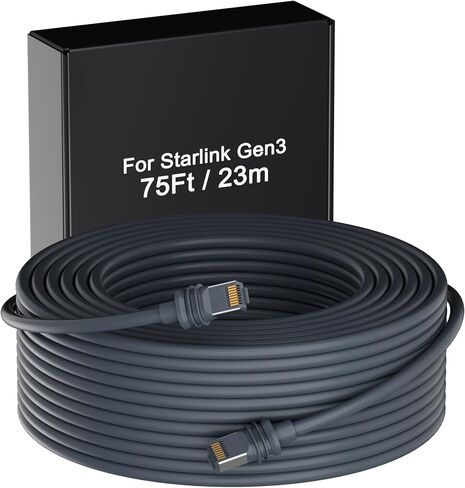 Starlink Cable100FT, Waterproof Starlink Gen 3 V3 Cable for Starlink Standard Generation 3, Starlink Satellite Replacement Ethernet Cable Extension 100FT(31M) Gray by FORGING MOUNT in Saudi Arabia