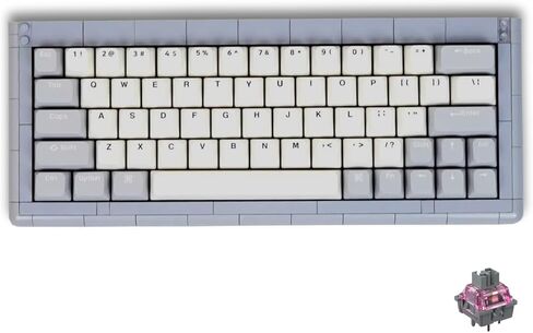 01Adam 60% Mechanical Keyboard, 64-Key ANSI, Lego-Compatible Case, Gasket Mount, Hot-swappable, Wired, Linear Switch, RGB, QMK, Vial for Win/Mac, Full Kit (White) in Saudi Arabia